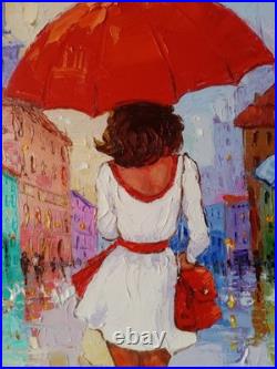 Lidia Tchoumakova Après-midi sur la place, huile sur toile, 50x70cm