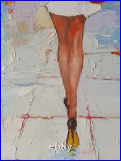 Lidia Tchoumakova Après-midi sur la place, huile sur toile, 50x70cm