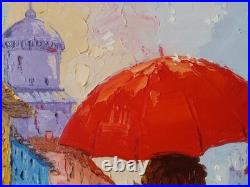 Lidia Tchoumakova Après-midi sur la place, huile sur toile, 50x70cm