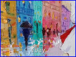 Lidia Tchoumakova Après-midi sur la place, huile sur toile, 50x70cm