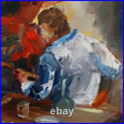 Liliane Paumier, huile sur toile belle danseuse de flamenco et ses musiciens