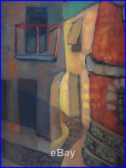 Louis TOFFOLI VIEILLE RUE A IBDES HUILE SUR TOILE SIGNEE # 55 x 33 cm +Cadre