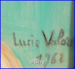 Lucie VALORE (1878-1965) huile sur toile Portrait de femme 1962