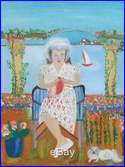 Lucie VALORE (UTRILLO) (1878-1965) huile / toile, Elegante devant un lac v788