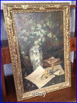 MARCEL ARNAUD (1877 -1956) HST 61 38 cm Nature Morte Bouquet Fleurs Cézanne