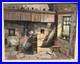 MARCEL BOUDOU. Intérieur Rustique. Peinture huile sur toile signé