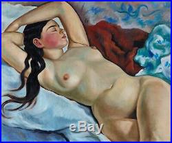 Magnifique Peinture Impressionniste, Huile sur Toile, Nu nue nuda desnudo