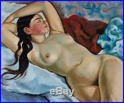 Magnifique Peinture Impressionniste, Huile sur Toile, Nu nue nuda desnudo