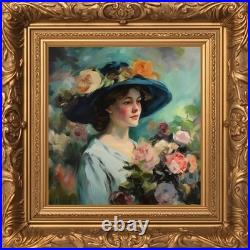 Magnifique Tableau A Lady par Tullasky 40x40 cm