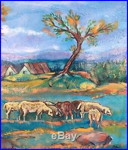 Magnifique Toile Huile tableau Paul COLLOMB Peinture 73X54 1959 (Artprice.)