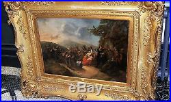 Magnifique grande peinture bataille Ecole flamande Ferdinand De Braekeleer 1861