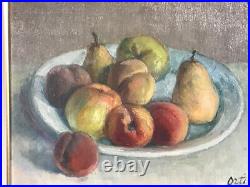 Manuel Ortiz De Zarate 1886-1946 Composition aux fruits Huile sur toile 27X35cm