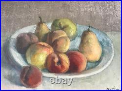 Manuel Ortiz De Zarate 1886-1946 Composition aux fruits Huile sur toile 27X35cm