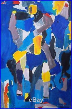 Marcel BURTIN (1902-1979) Huile sur toile, Composition bleue, datée et signée