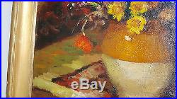 Marcel DYF Tableau HUILE sur TOILE 1930's HST Signe VASE de FLEURS Peinture Art