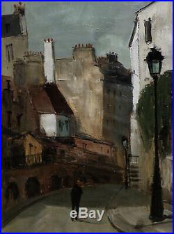 Marcel Masson 1911-1988. Montmartre 1940 La Rue Saint-vincent. Grande Toile