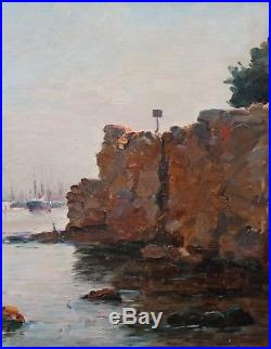 Marius REYNAUD, Marseille, Phare, Port, Joliette, Tableau, Peinture, marine, art