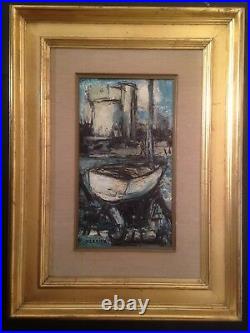 Maurice VERDIER (1919-2003) Marine Pays Basque Port Socoa Huile sur toile signée