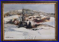 Michel Jouenne. Paysage de neige Huile sur toile 38 x 55