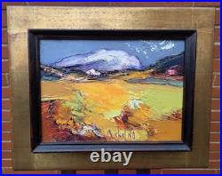 Michel NO. Paysage Abstrait. Peinture huile sur toile signé