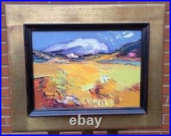 Michel NO. Paysage Abstrait. Peinture huile sur toile signé