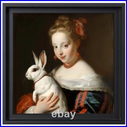 Milady et son lapin Tullasky Original 40x40 Acrylique