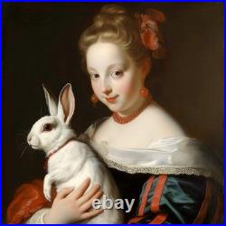 Milady et son lapin Tullasky Original 40x40 Acrylique