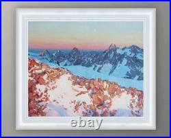 Mountain Landscape Original Painting Alps Snow Paysage montagnes Alpes