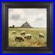 Moutons paisibles devant? Le Mont-Saint-Michel? 30×30 cm