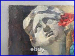 Nature morte, huile sur toile, tableau ancien, peinture, XXe