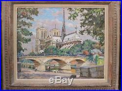 Notre Dame de Paris. Superbe tableau de Georges de Sonneville (1889-1978)