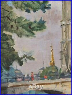 Notre Dame de Paris. Superbe tableau de Georges de Sonneville (1889-1978)