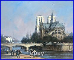 Notre-Dame de Paris et la Tour Eiffel par Michel Hertz peintre de la marine