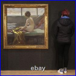 Nu de femme peinture signée tableau huile sur toile fille 20ème siècle 900