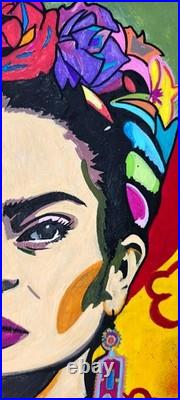 Oeuvre pop art originale sur toile Frida par Caronart