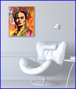 Oeuvre pop art originale sur toile Frida par Caronart