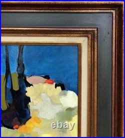 Original Abstract Landscape Oil Painting, Framed, 1950's Style Nicolas de Staël