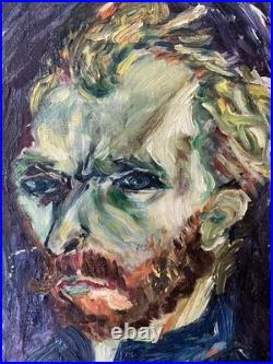 Original Expressive Oil Painting Portrait on Canvas Van Gogh Style 27 x 41 cm