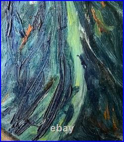 Original Expressive Oil Painting Portrait on Canvas Van Gogh Style 27 x 41 cm
