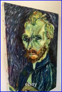 Original Expressive Oil Painting Portrait on Canvas Van Gogh Style 27 x 41 cm Original Expressive Oil Painting Portrait on Canvas Van Gogh Style 27 x 41 cm