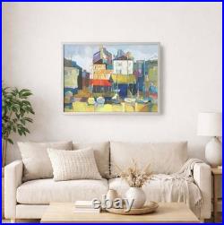 Original Painting Honfleur Normandy Landscape Tableau Paysage Normandie Mer