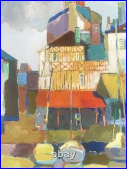 Original Painting Honfleur Normandy Landscape Tableau Paysage Normandie Mer