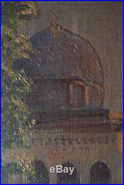 Original Peinture Orientaliste Huile sur Toile Jerusalem 1900 AD