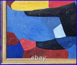 Original Vintage Abstract Painting, Modernart, Hand Made, Style Serge Poliakoff