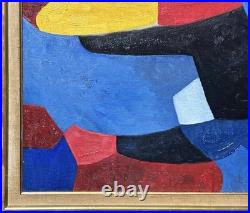 Original Vintage Abstract Painting, Modernart, Hand Made, Style Serge Poliakoff