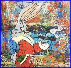 Ouvre De Caspa Street Art Pop Art Signé CA Sur Toile 100x100cm