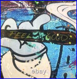 Ouvre De Caspa Street Art Pop Art Signé CA Sur Toile 100x100cm