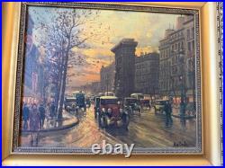 PARIS en 1900. Peinture sur toile par Baladés