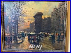 PARIS en 1900. Peinture sur toile par Baladés