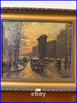 PARIS en 1900. Peinture sur toile par Baladés